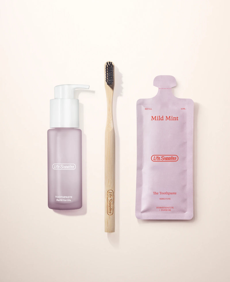 Welcome Back Toothpaste Bundle (1x Bottle, 1x Refill, 4x Travel Tubes, 1x Toothbrush)