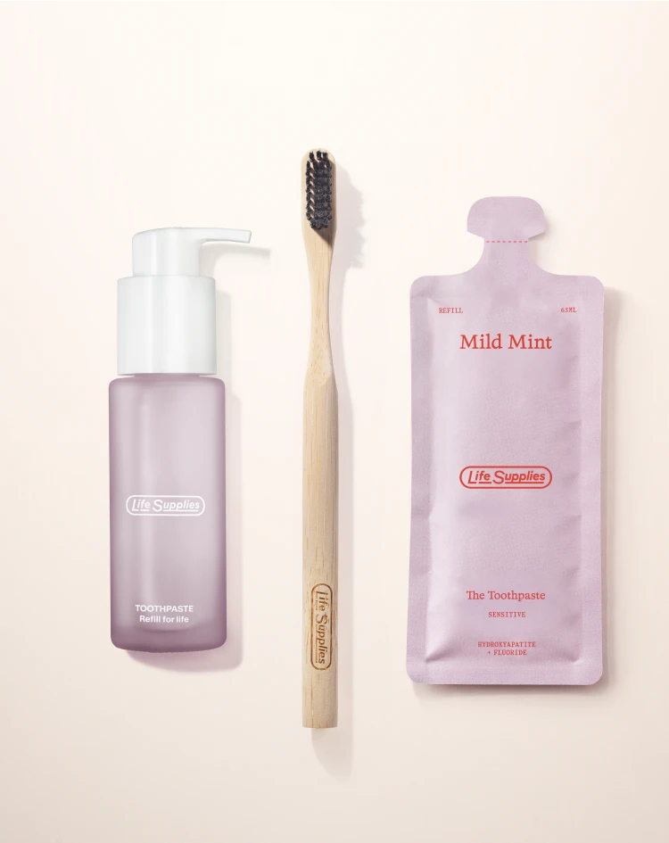 Welcome Back Toothpaste Bundle (1x Bottle, 1x Refill, 4x Travel Tubes, 1x Toothbrush)