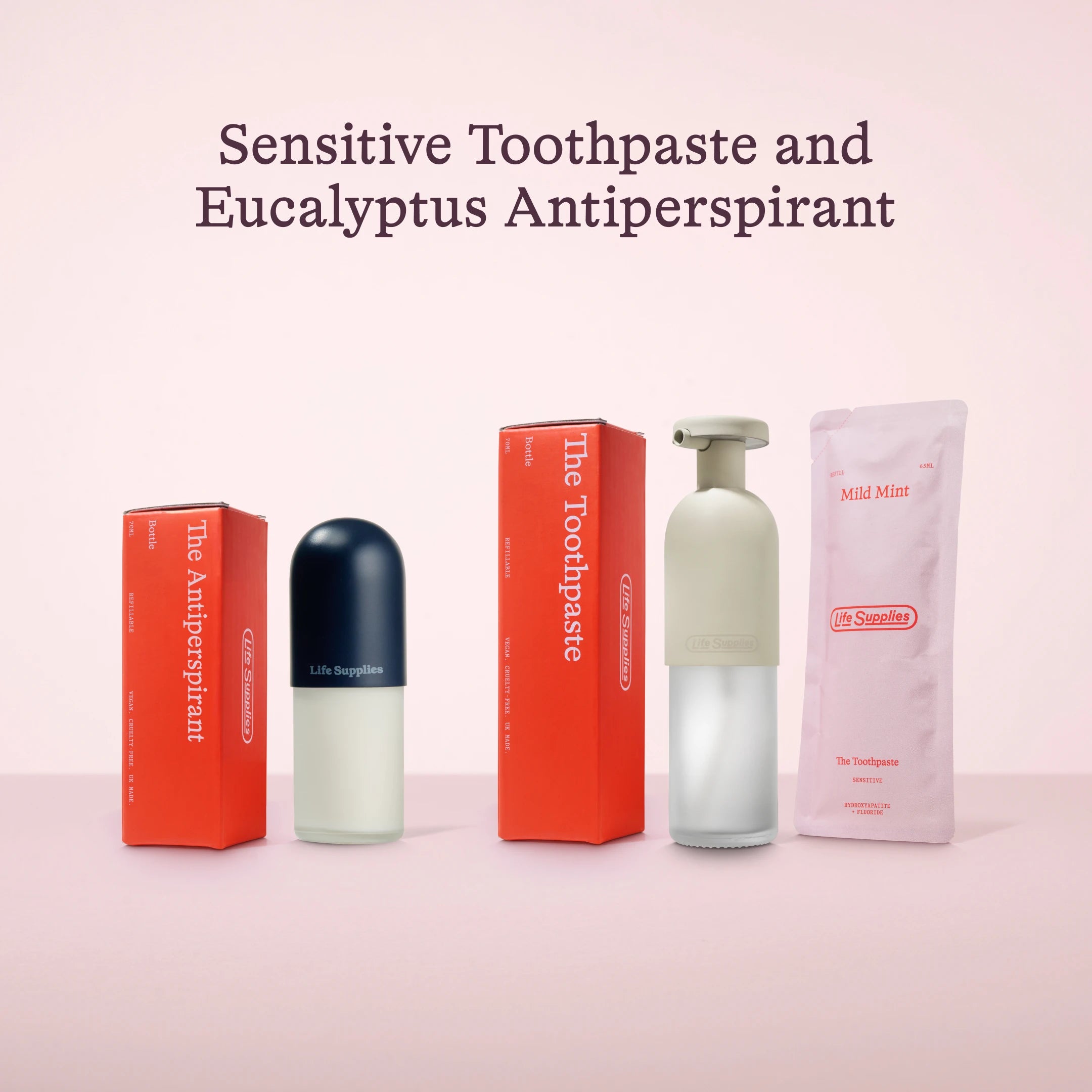 Refillable Toothpaste 2.0 (Sensitive) + Refillable Antiperspirant Set ...