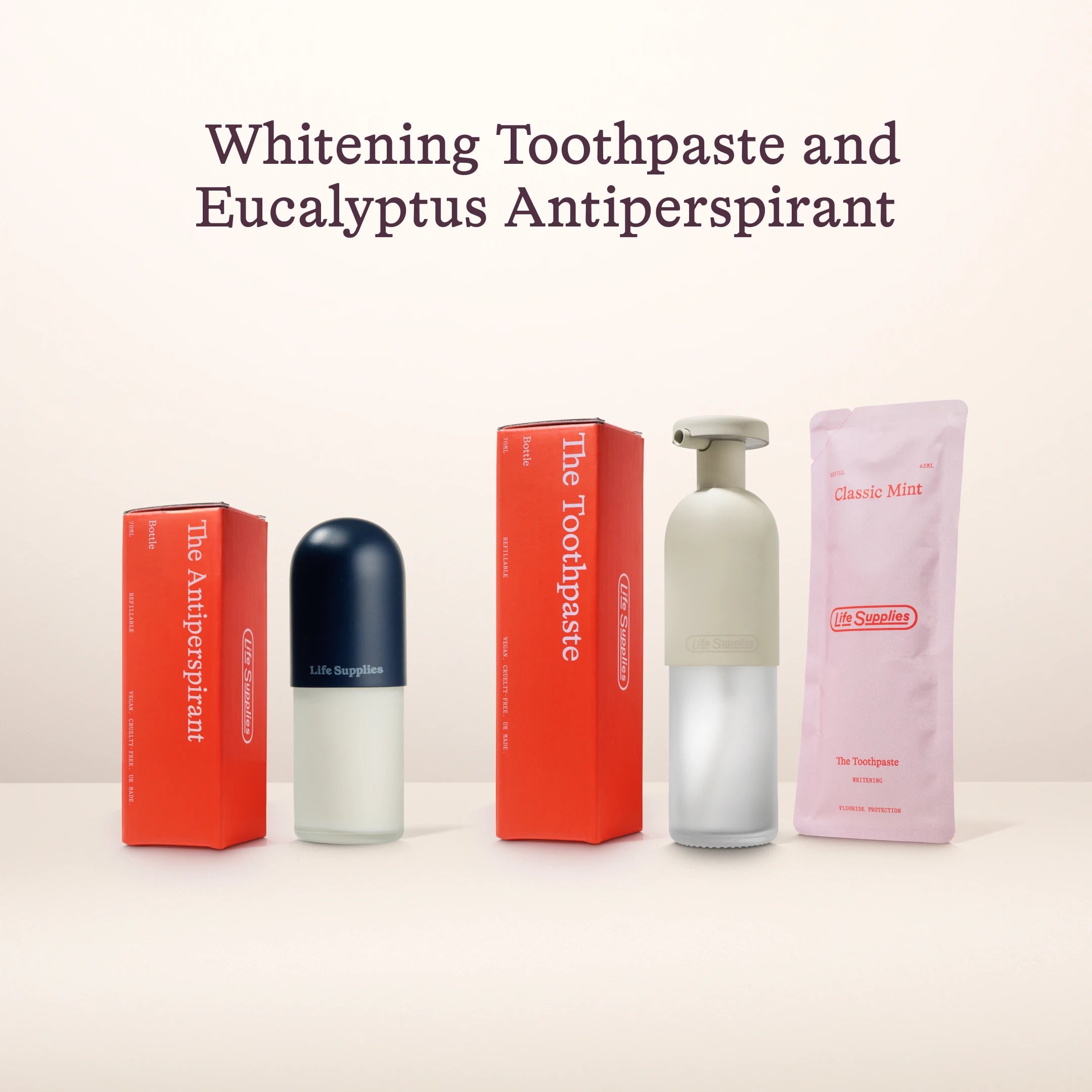 Refillable Toothpaste 2.0 + Refillable Antiperspirant Set